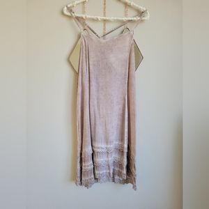 Sea gypsies garmet dyed eyelet ruffle hem slip dress size L